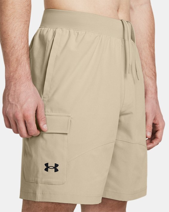 Men's UA Stretch Woven Cargo Shorts, Brown, pdpMainDesktop image number 3